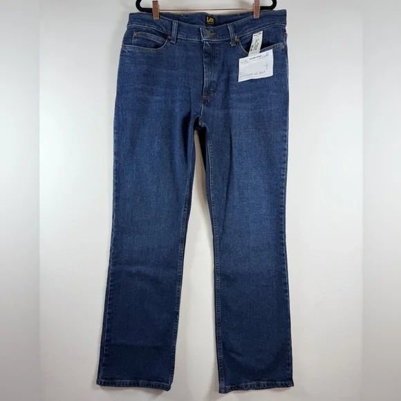 Lee Regular Fit Bootcut Jeans Two Sizes Dark Blue Denim Comfort Stretch 36x32 - Picture 2 of 9